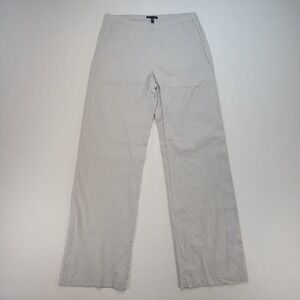 Eileen Fisher Linen Pants Women 8 Gray Relaxed Straight Italian Fabric Lagenlook